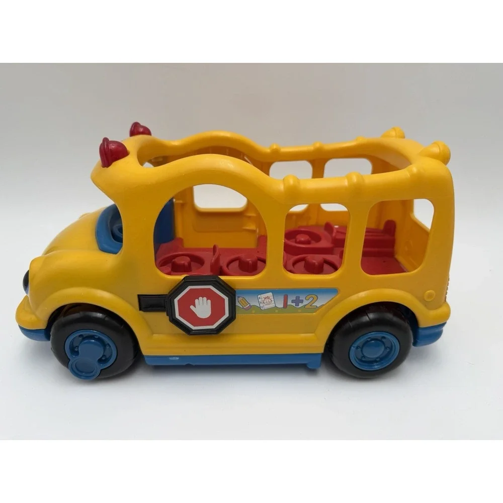 2005 FISHER PRICE LITTLE PEOPLE LIL' MOVERS SCHOOL BUS LIGHT SOUND MUSIC TESTED